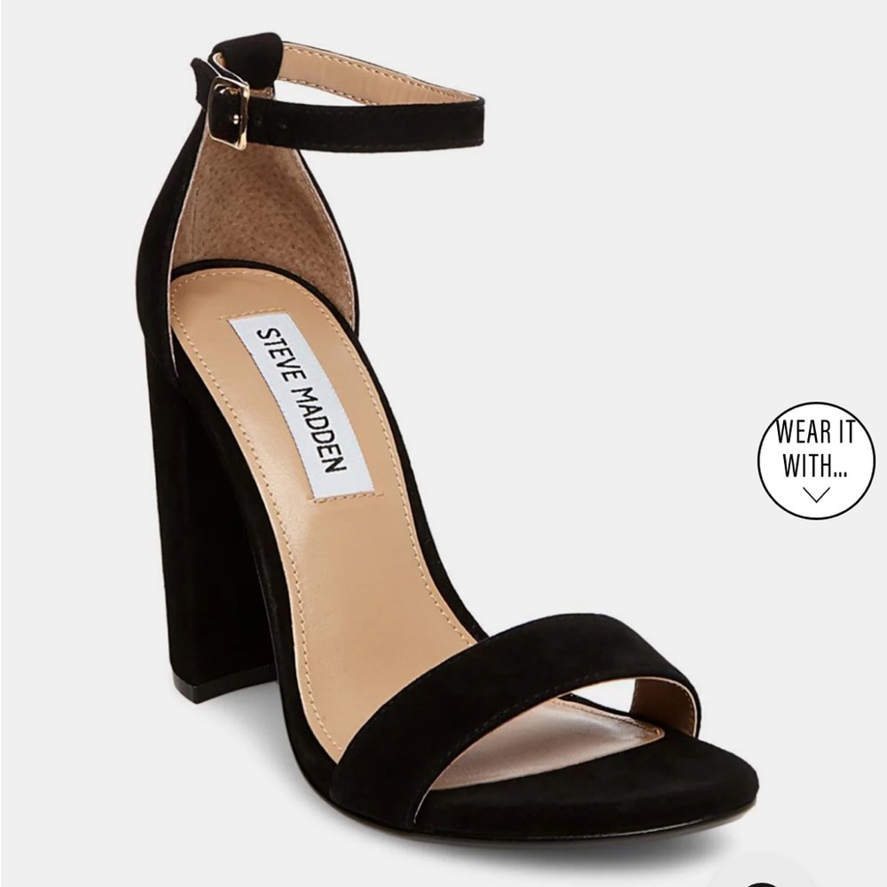 Steve Madden Carrson Black Suede Heels